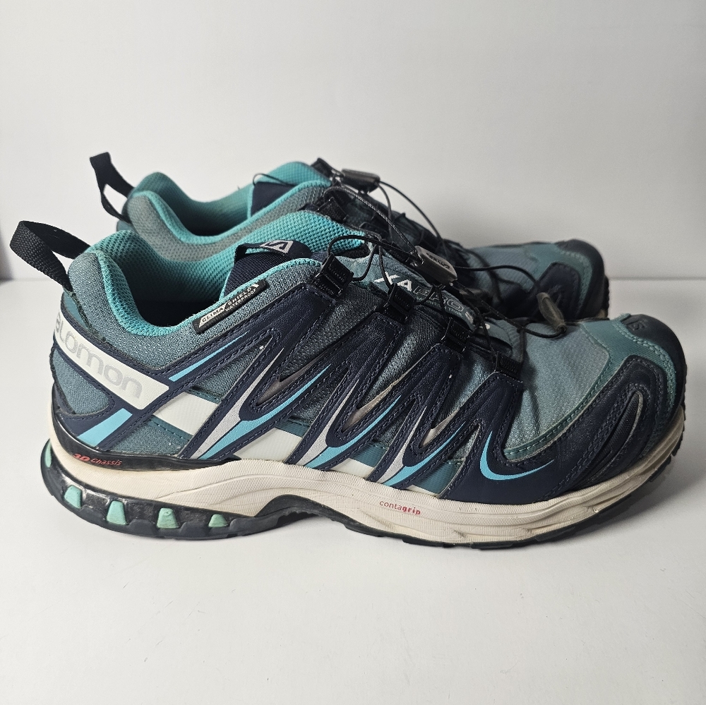 Salomon XA Pro 3D Hiking Trail Running Shoes Gore-Tex Low Blue W Size 9.5